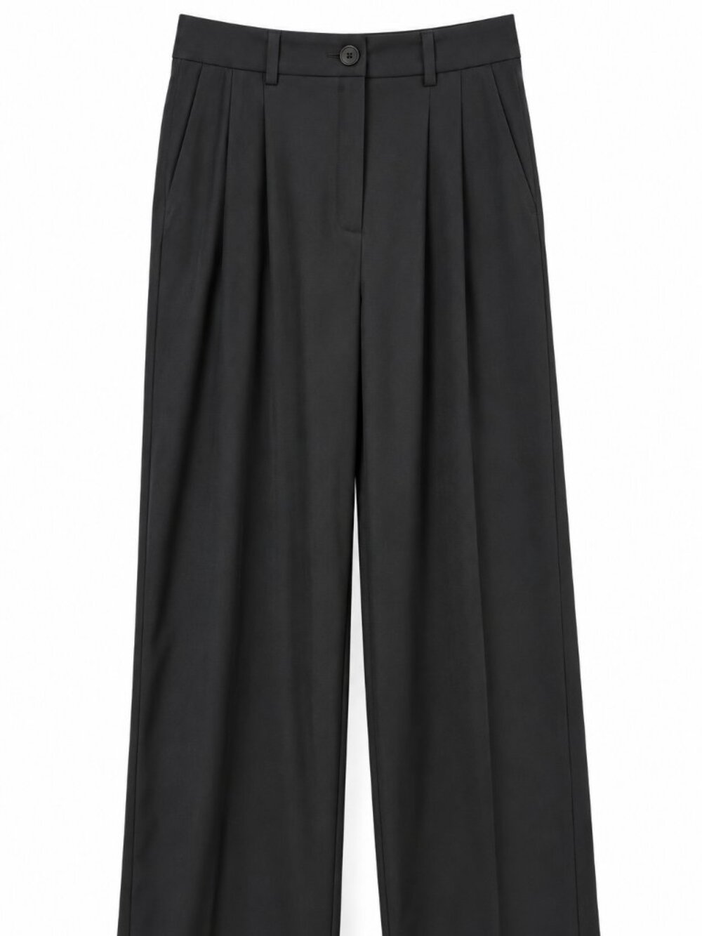 Princess Polly Womens US 0 Black Wide Leg Pleated Trousers High Rise Dress Pants